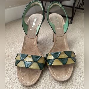 Prada Green and Yellow Women's Sandals